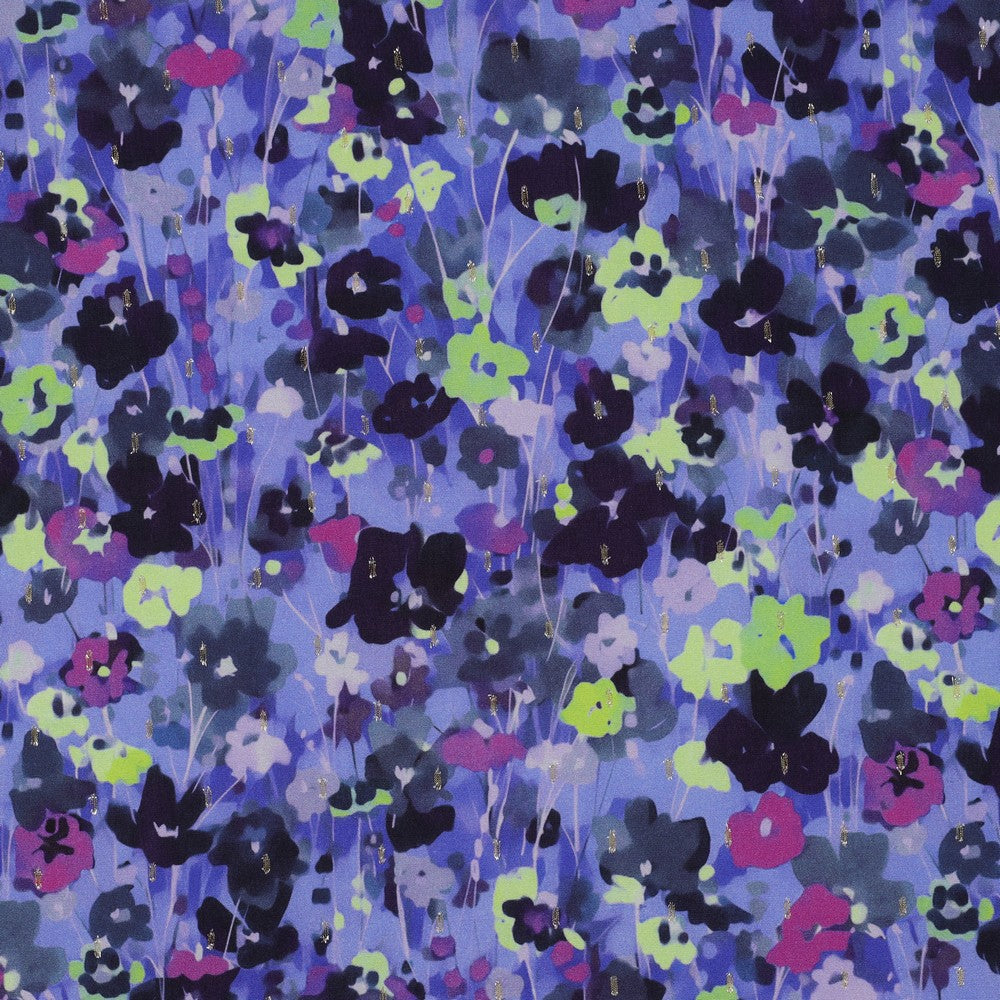Painterly Florals with Lurex Viscose Fabric