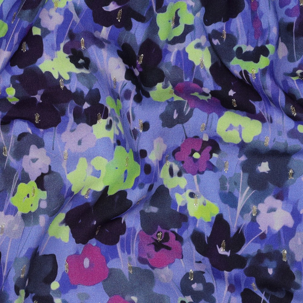 Painterly Florals with Lurex Viscose Fabric