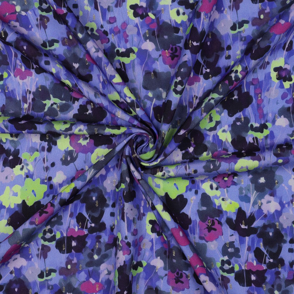 Painterly Florals with Lurex Viscose Fabric