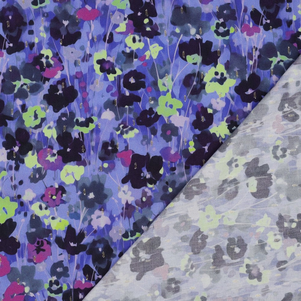 Painterly Florals with Lurex Viscose Fabric