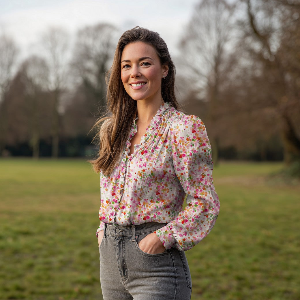 PRE-ORDER (arriving by end of April) - Confetti Viscose Sateen Fabric