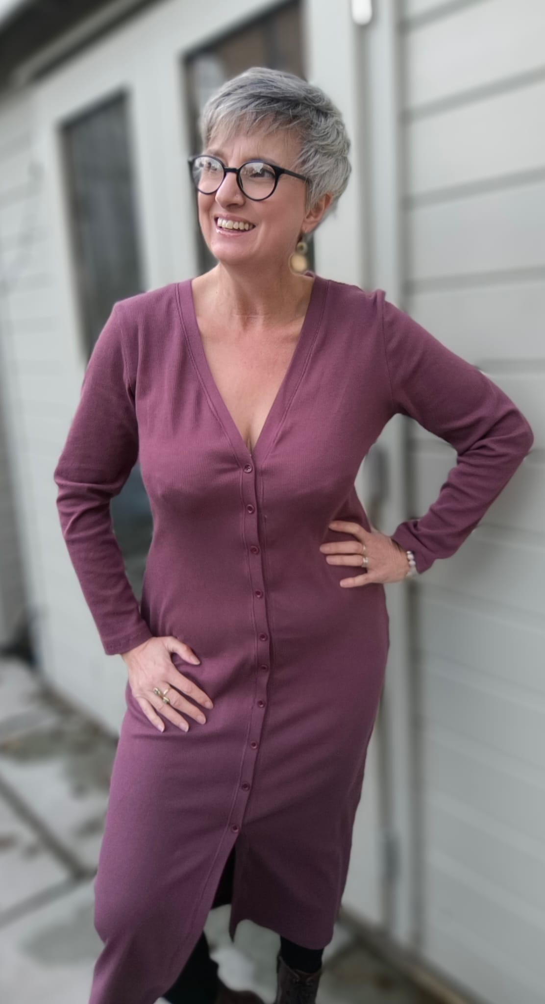 Sewing Kit -True Bias Brynn Cardigan Dress Sewing Kit in Cosy Cotton Ribbed Jersey (multiple Colour options)