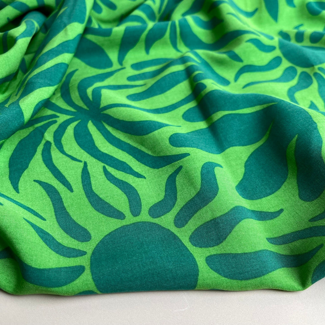 Emerald Vacation Viscose Poplin Fabric