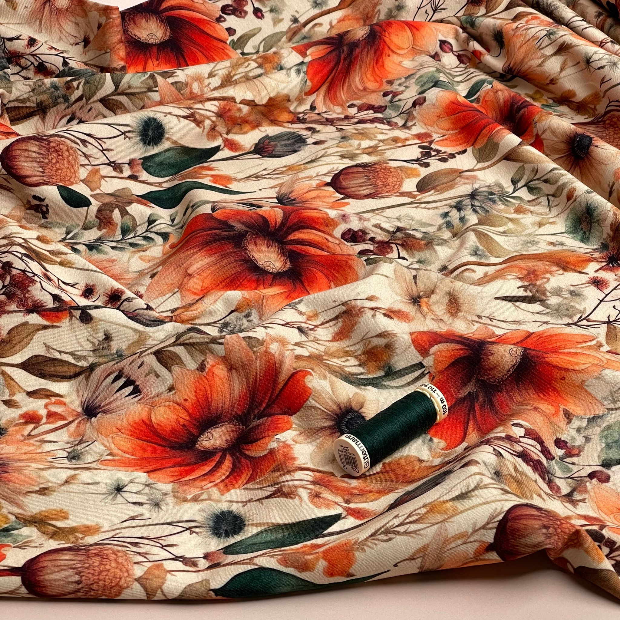 Danish Design - Autumn Florals Cotton Jersey Fabric