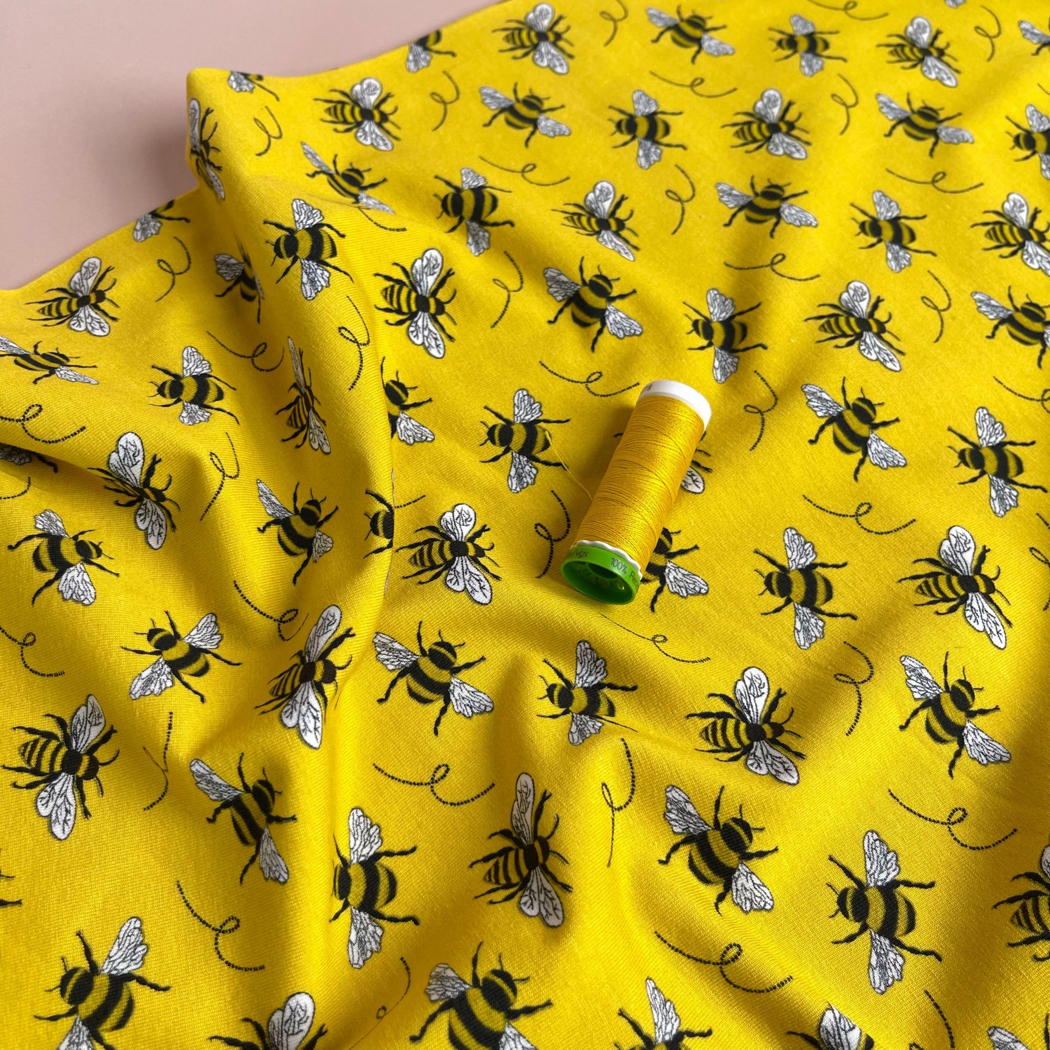 Busy Bees Organic Cotton Knit Fabric