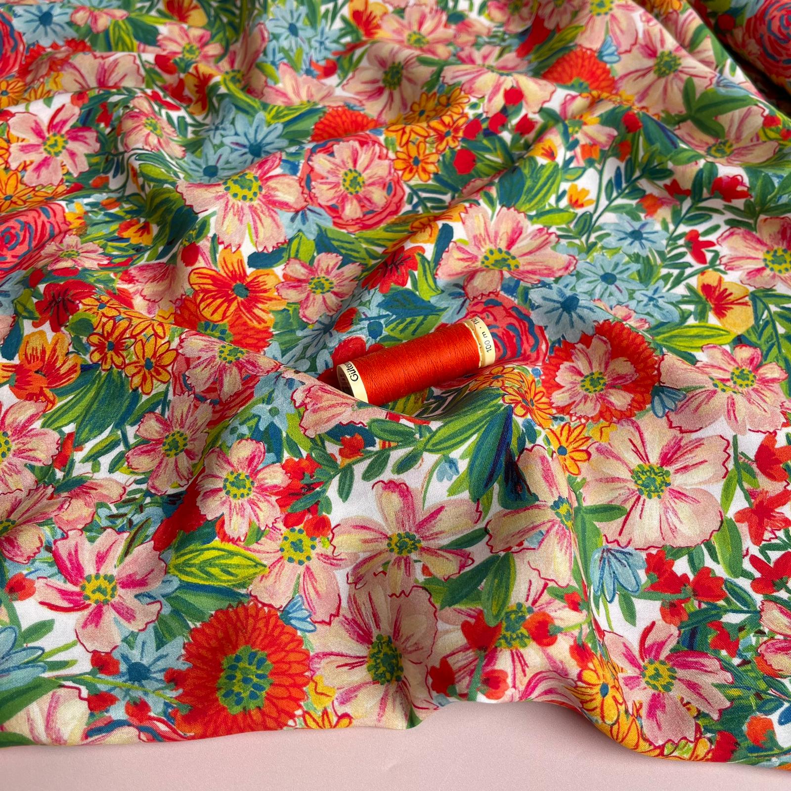 Meadow Flowers LENZING™ ECOVERO™ Viscose Fabric