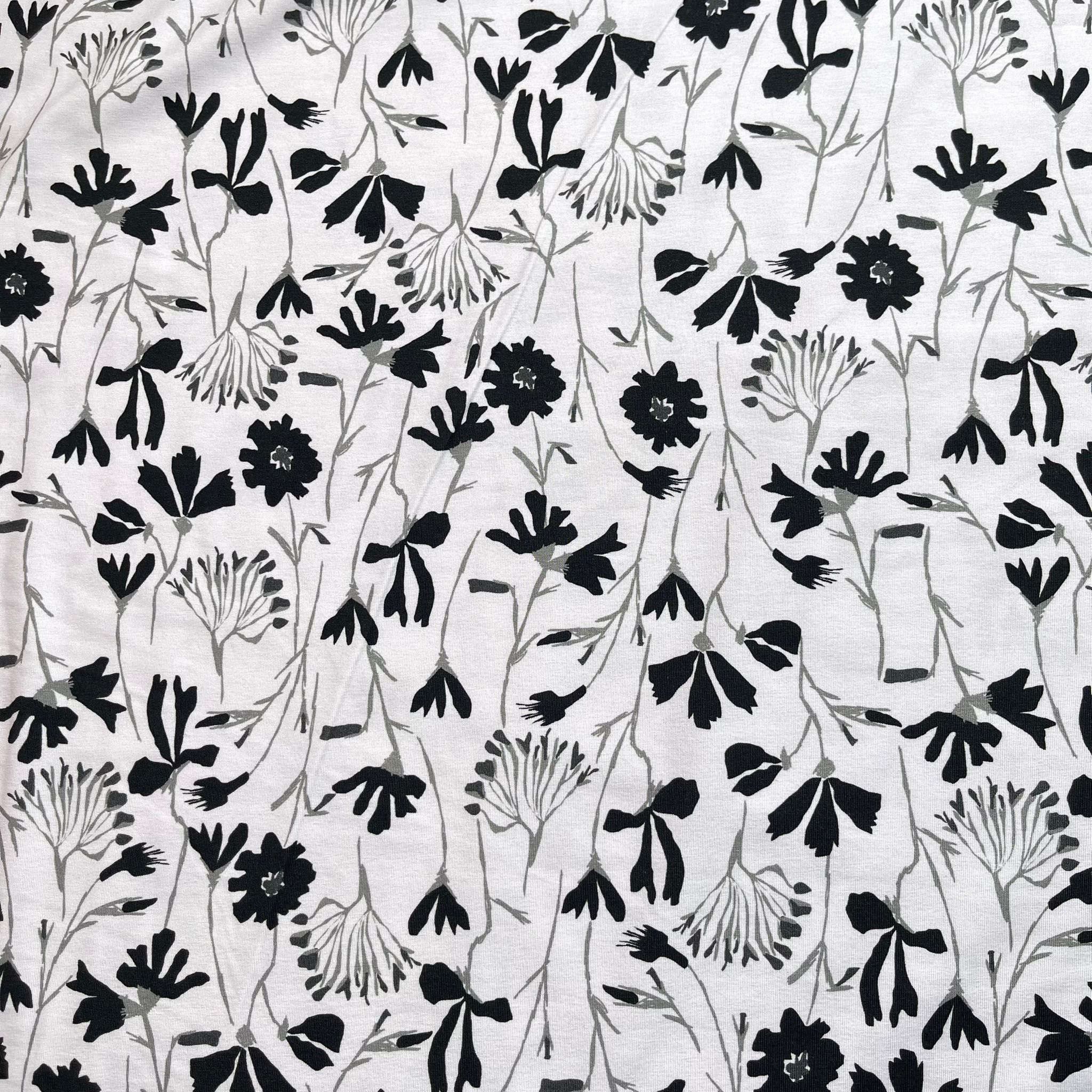 Danish Design - Monochrome Wildflowers Cotton Jersey