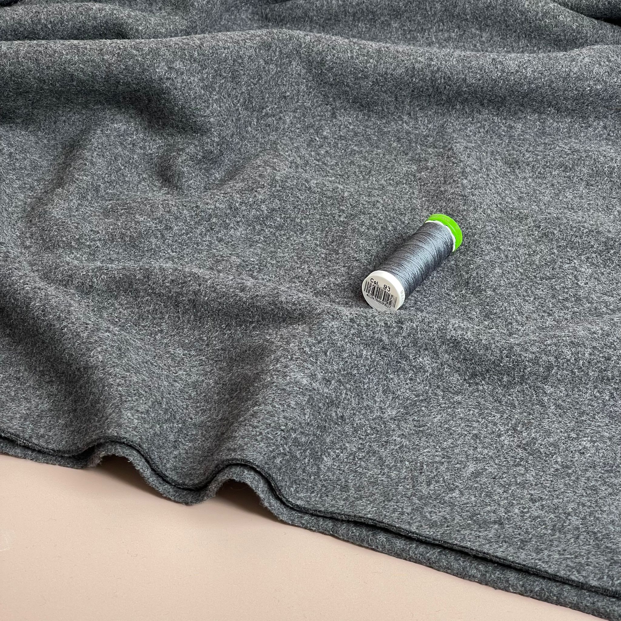 Pure Organic Cotton Fleece in Grey Melange