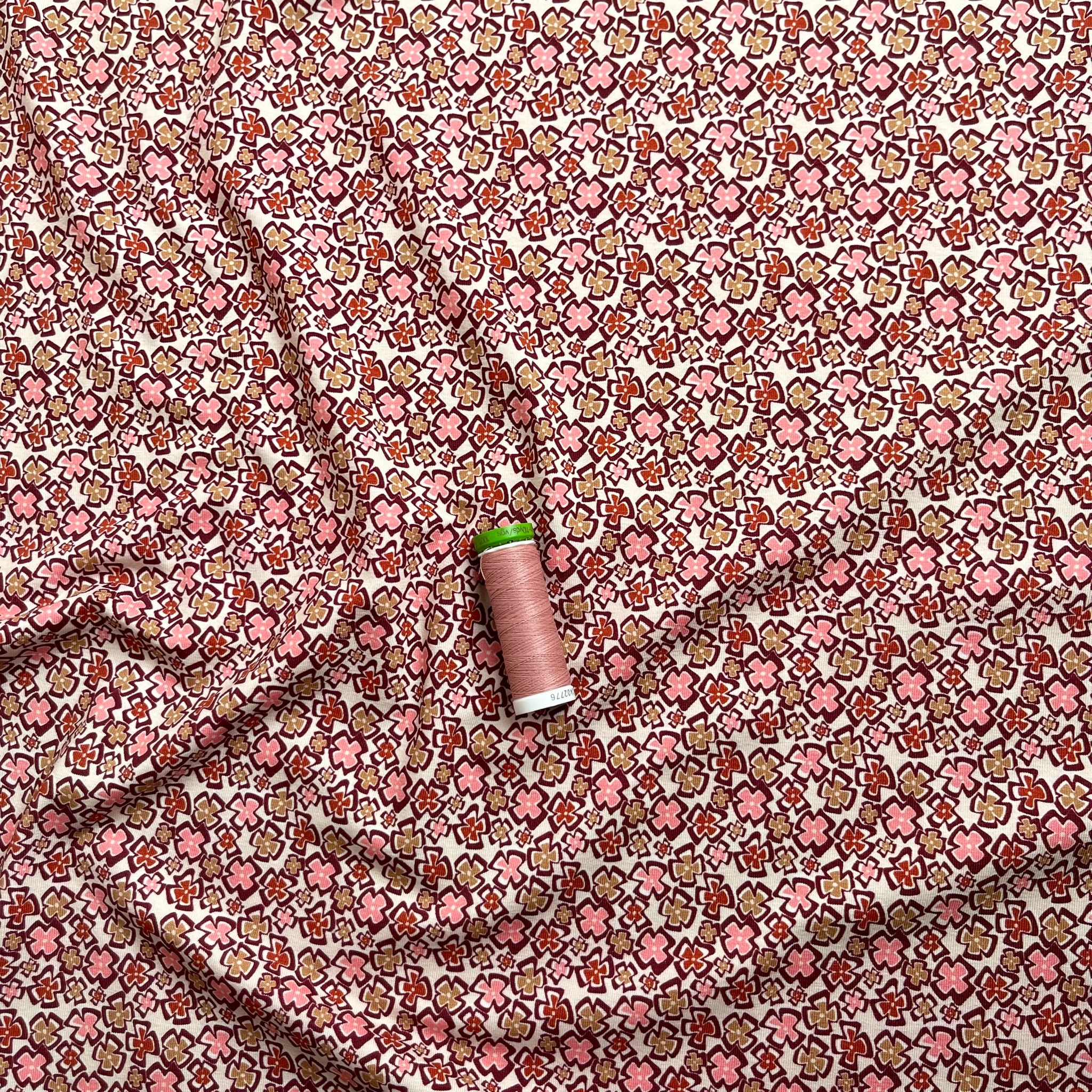 Danish Design - Pink Ditsy Floral Cotton Jersey Fabric