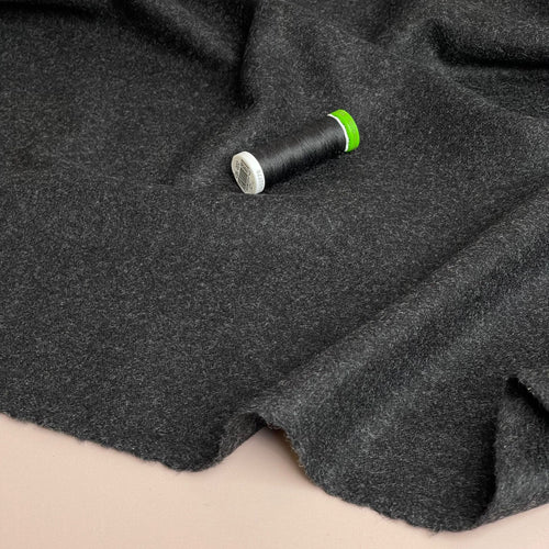 Deadstock Charcoal Italian Wool Coating Fabric with Cashmere