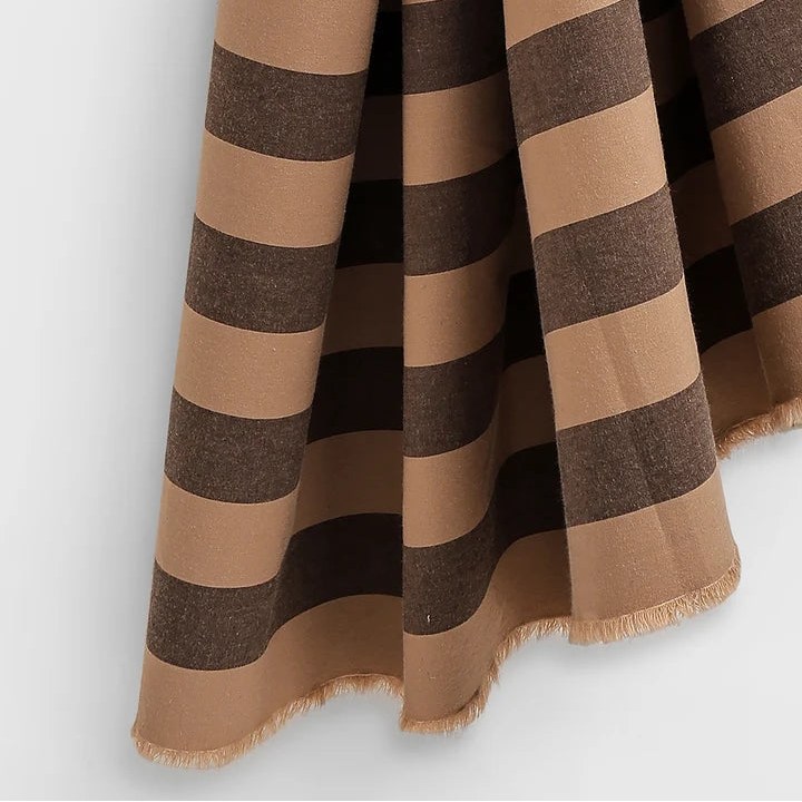Atelier Brunette - Oat Chocolate Stripes Cotton Fabric