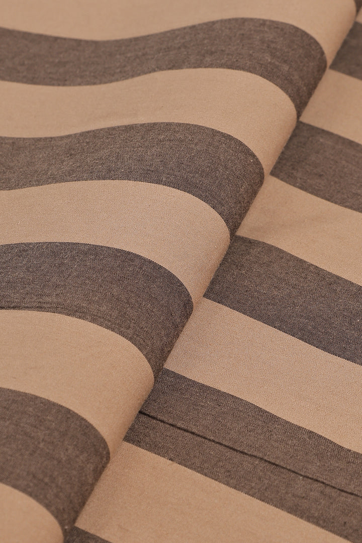 Atelier Brunette - Oat Chocolate Stripes Cotton Fabric