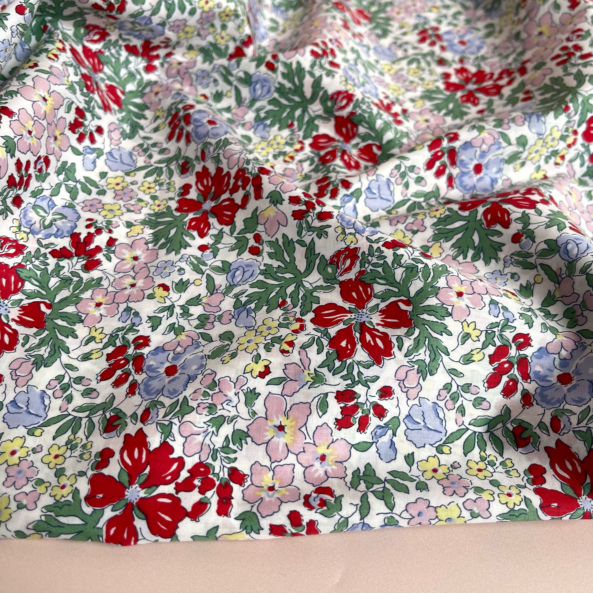 Summer Ditsy Meadow Cotton Lawn Fabric