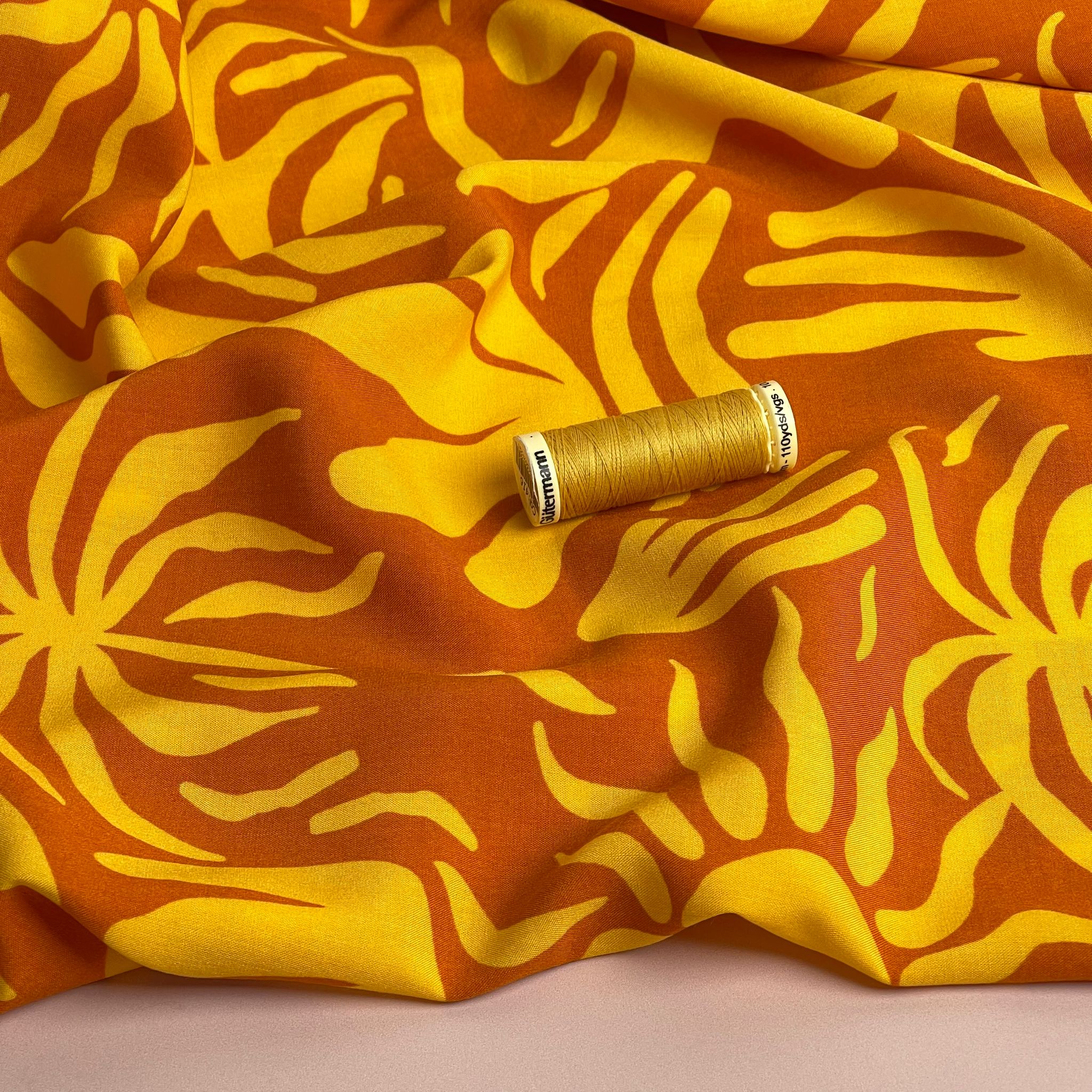 Golden Vacation Viscose Poplin Fabric