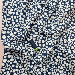 Light & Lush - Berry Shadows on Navy Viscose Twill Fabric