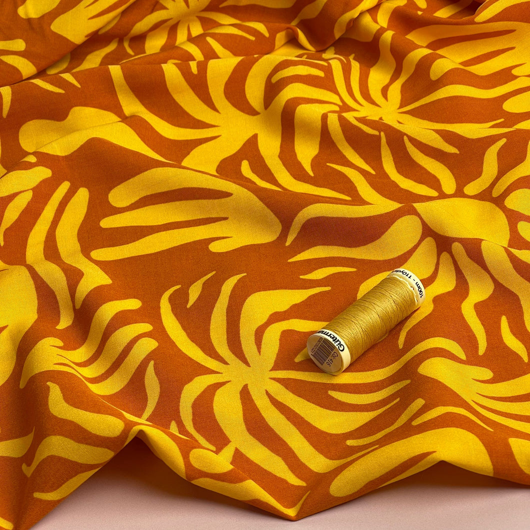 Golden Vacation Viscose Poplin Fabric