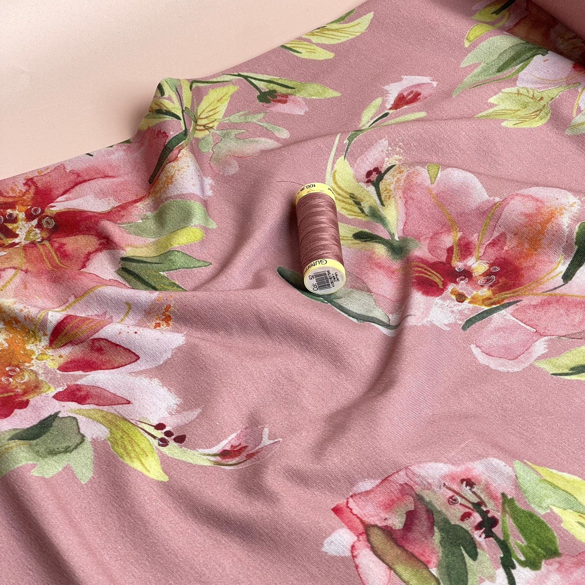 Danish Design - Dusty Rose Floral Cotton Jersey Fabric