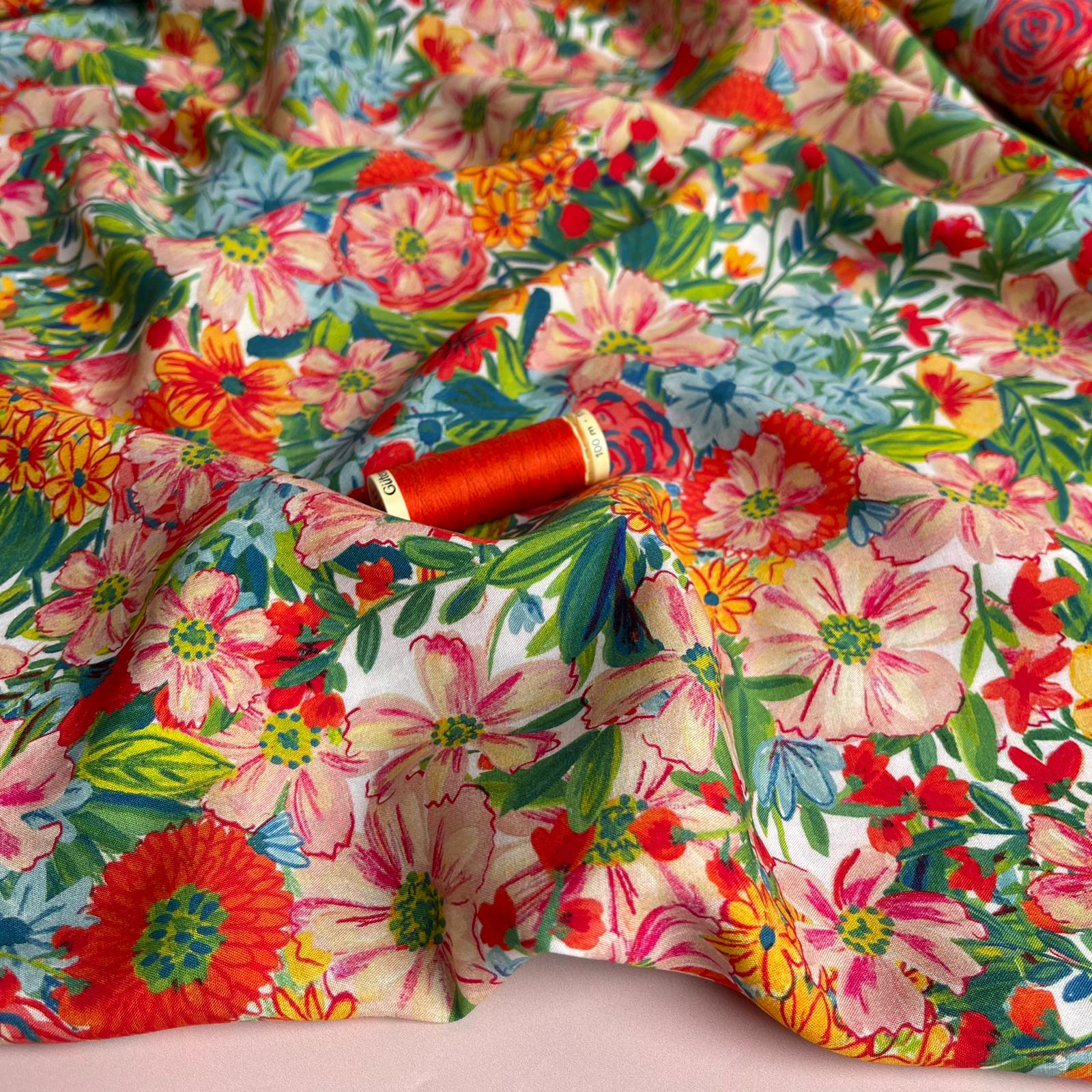 Meadow Flowers LENZING™ ECOVERO™ Viscose Fabric