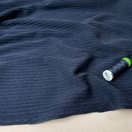 REMNANT 1.16 Metres - Navy Cotton Ribbed Jersey
