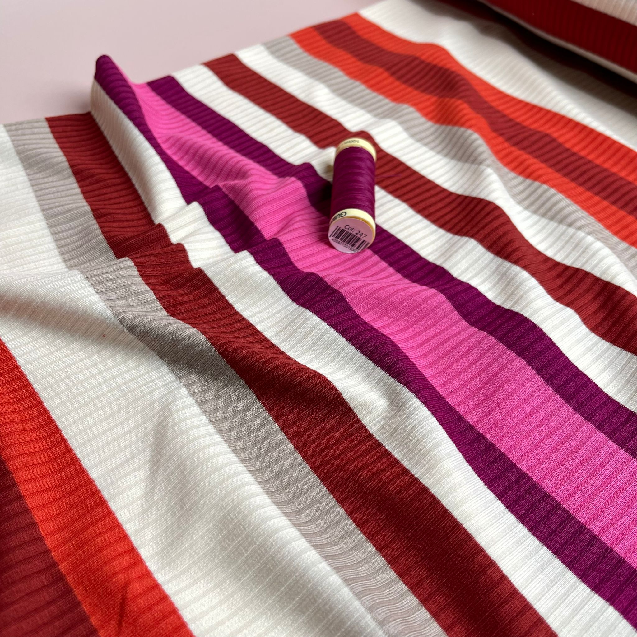 Yarn Dyed Valentine Striped Cotton Ribbed Jersey