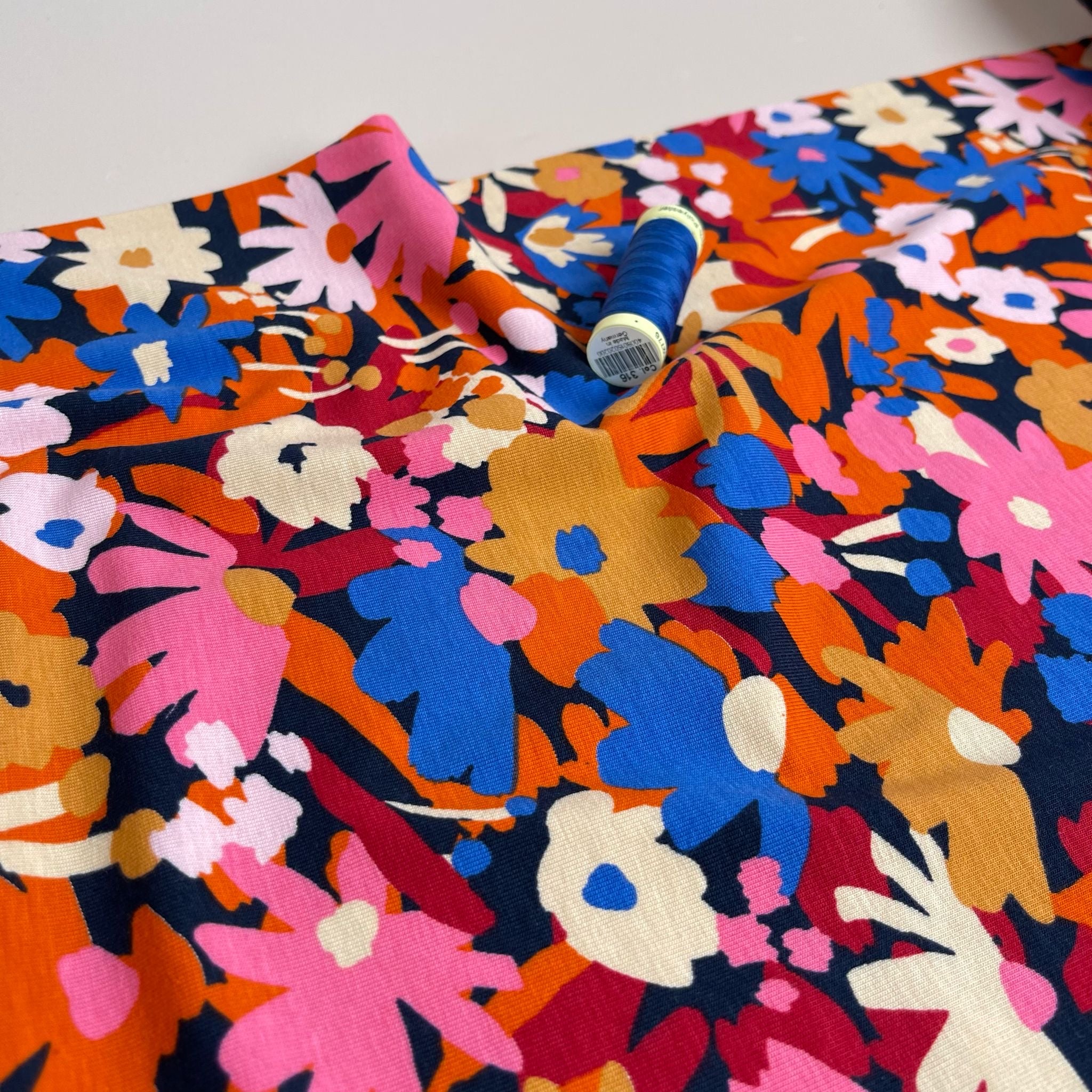 Nerida Hansen - Autumn Pop Blossom GOTS Organic Cotton Jersey