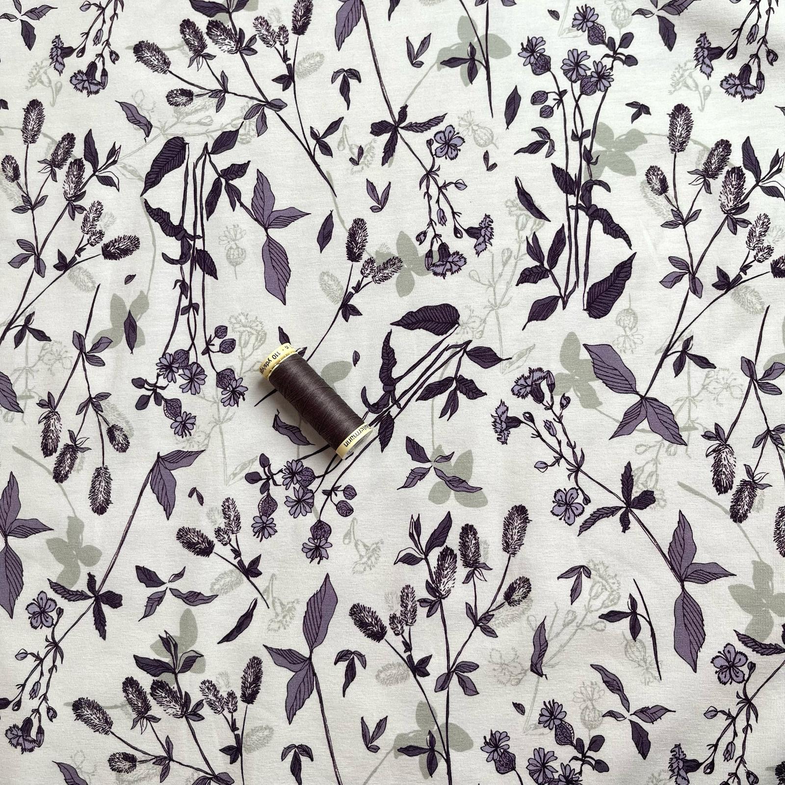 Danish Design - Mauve Foliage Cotton Jersey Fabric