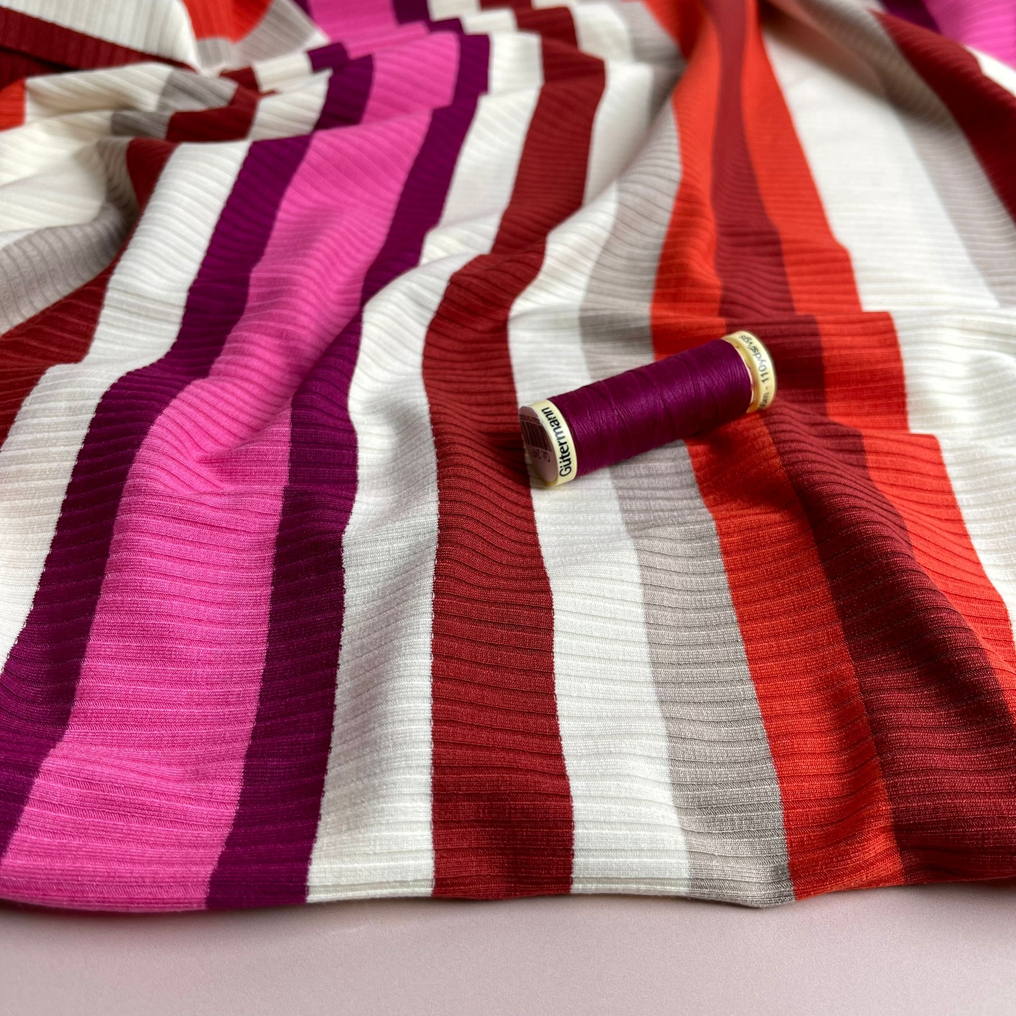 Yarn Dyed Valentine Striped Cotton Ribbed Jersey