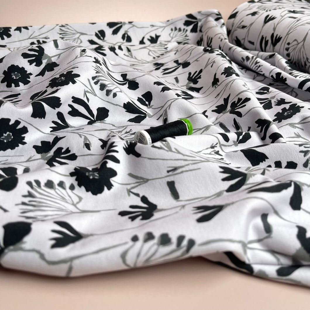 Danish Design - Monochrome Wildflowers Cotton Jersey