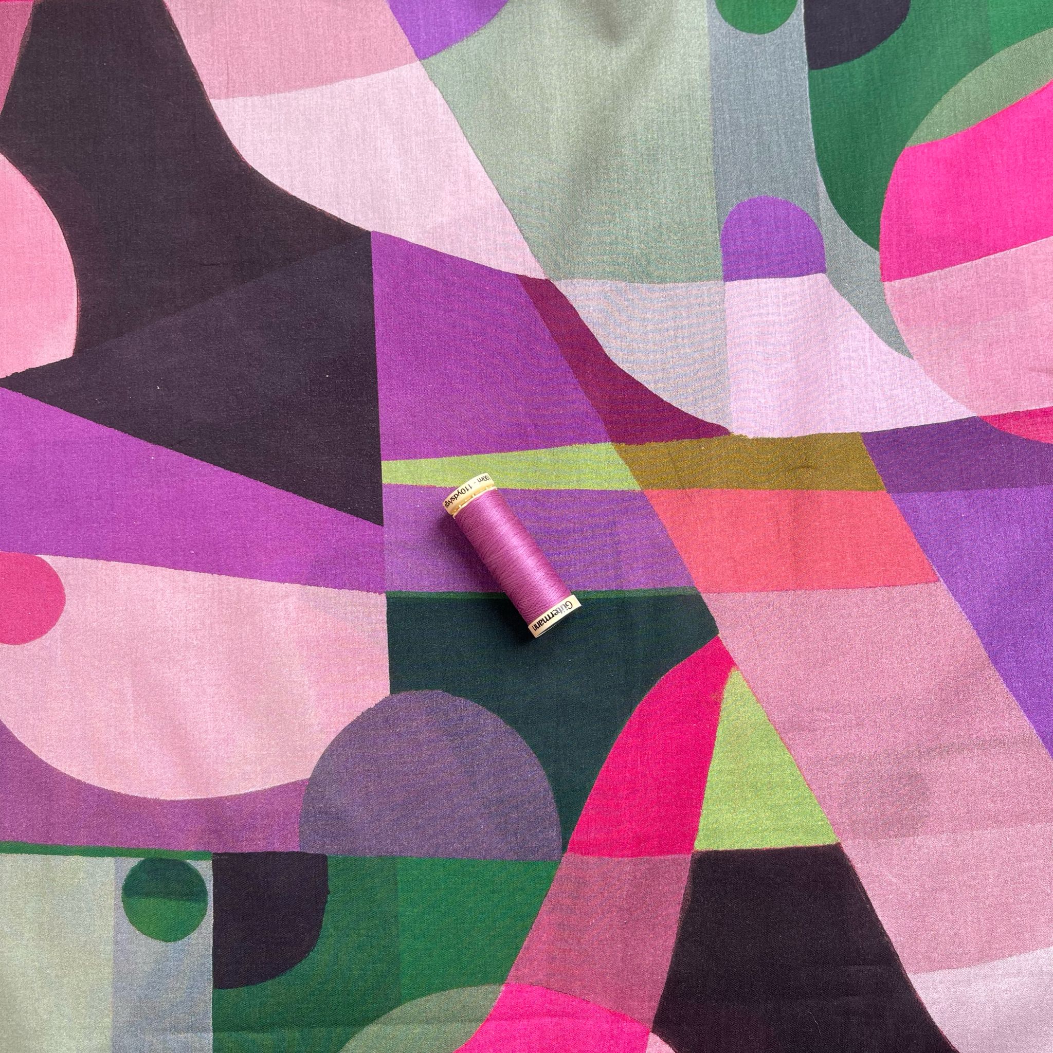 Nerida Hansen - Midnight Summer Swim Purple Cotton Voile Fabric
