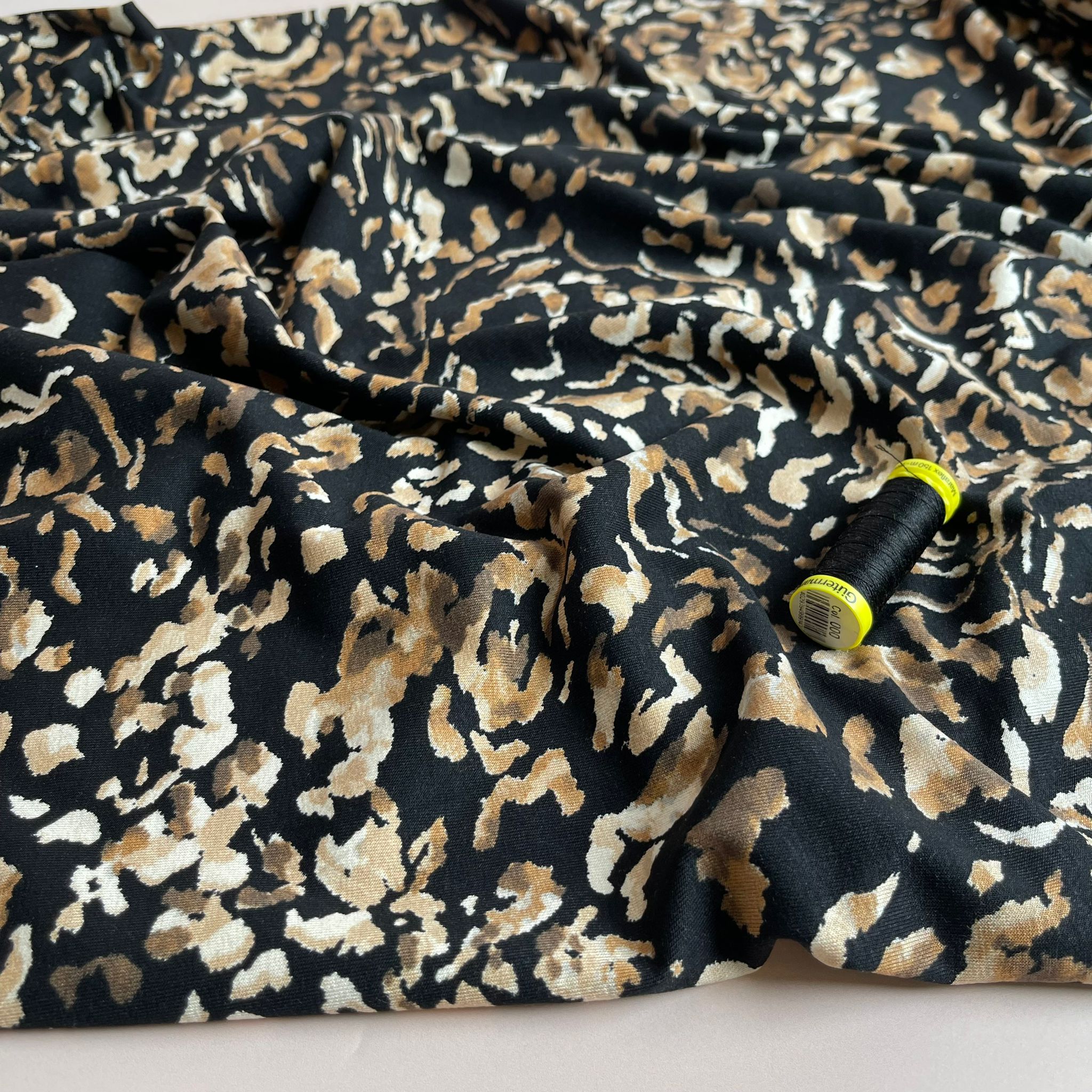 REMNANT 0.54 Metre - Fantasy in Sand De Luxe Viscose Jersey Fabric