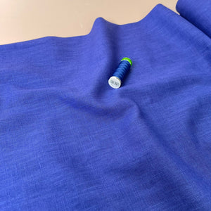 Breeze Lapis Blue - Enzyme Washed Linen Cotton Fabric