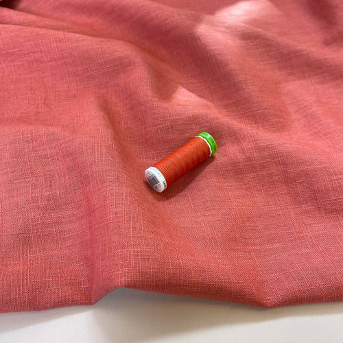 Breeze Clay Red - Enzyme Washed Linen Cotton Fabric