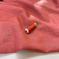 Breeze Clay Red - Enzyme Washed Linen Cotton Fabric