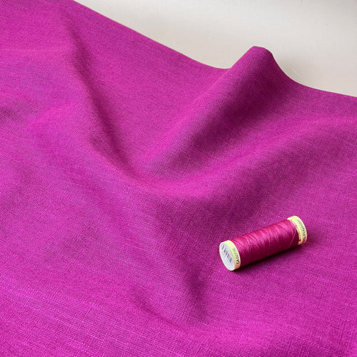 Breeze Vivid Magenta - Enzyme Washed Linen Cotton Fabric