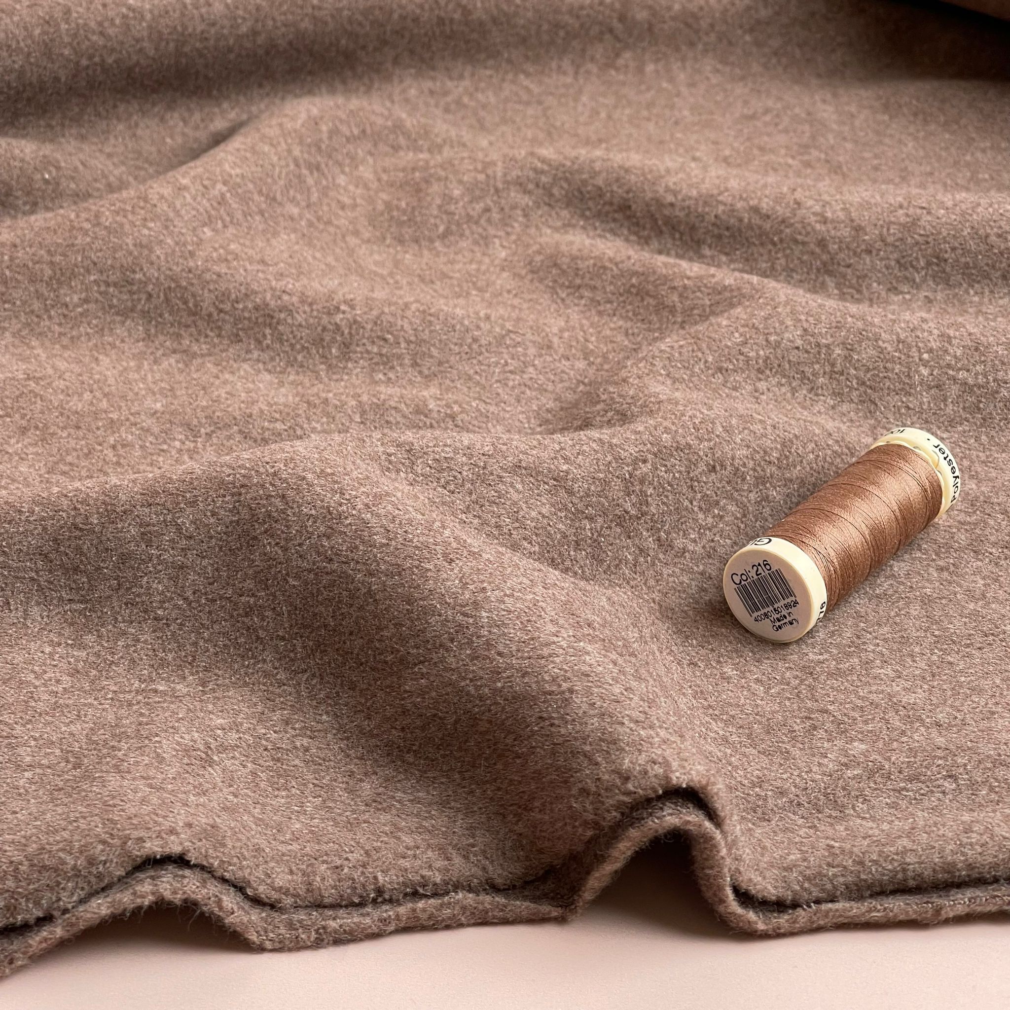 REMNANT 0.96 Metre - Pure Organic Cotton Fleece in Mocha Mousse