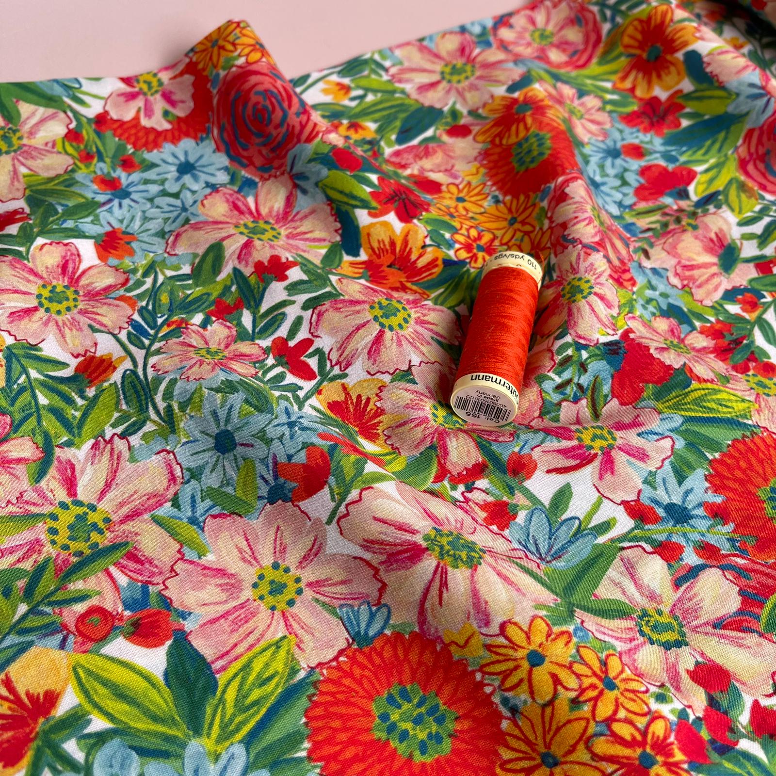 Meadow Flowers LENZING™ ECOVERO™ Viscose Fabric