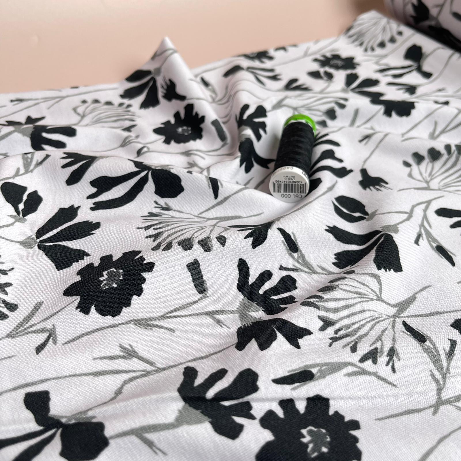 Danish Design - Monochrome Wildflowers Cotton Jersey