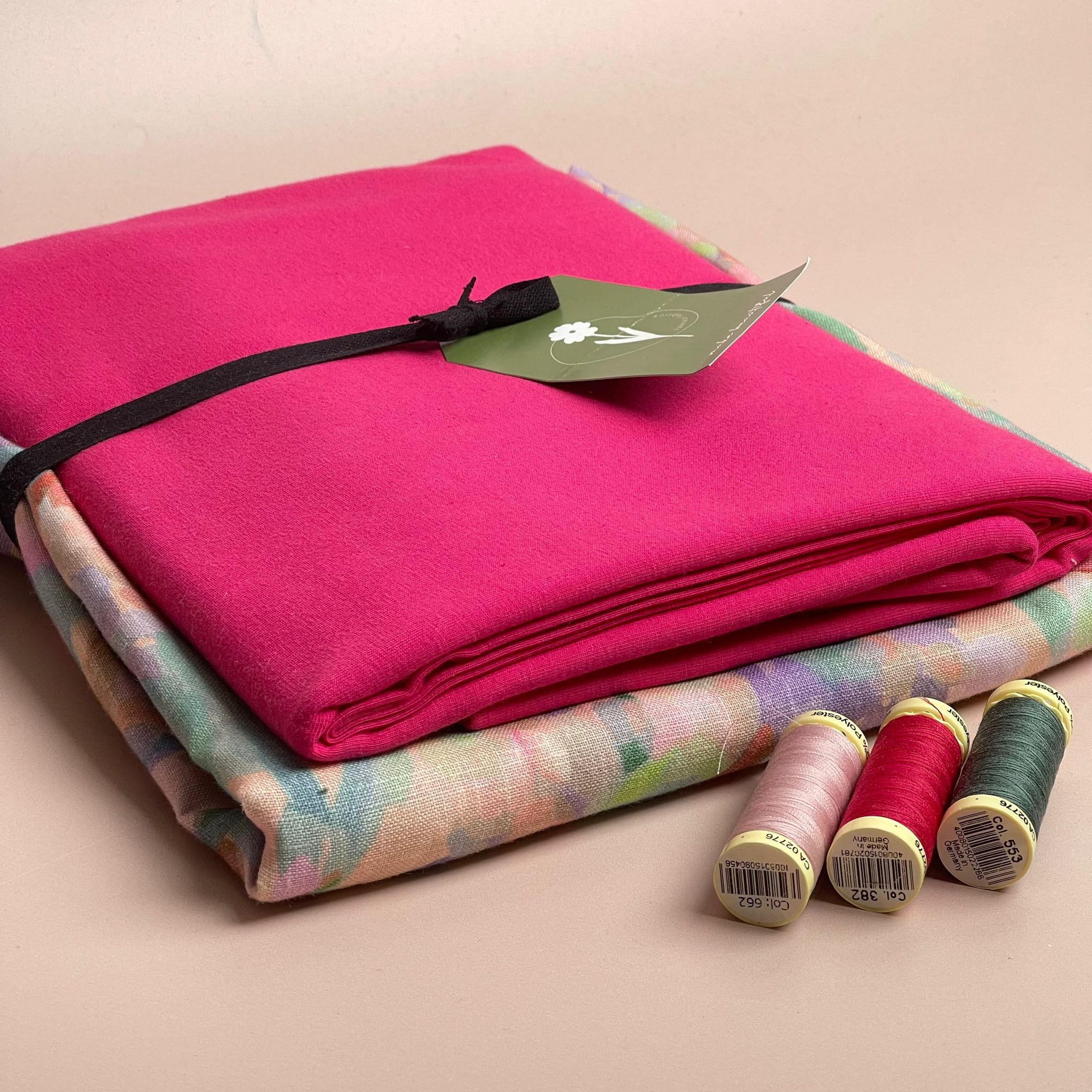 Make an Outfit Colour Bundle - Lupine Petals Blush Linen & Fuchsia Cotton Jersey