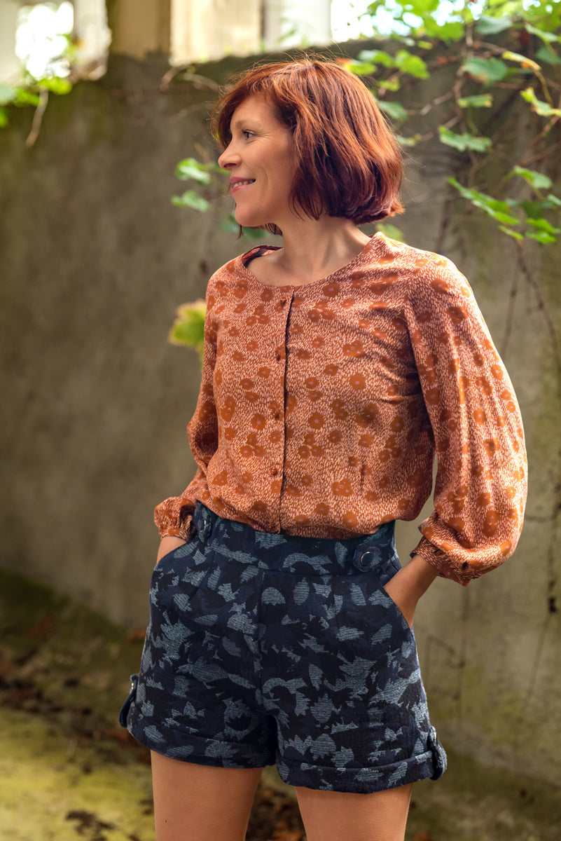 Églantine & Zoé - Punti in Caramel Viscose Poplin Fabric