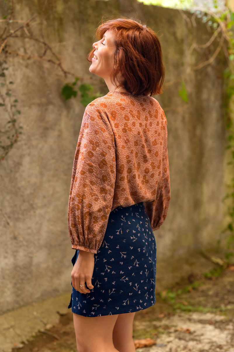 Églantine & Zoé - Punti in Caramel Viscose Poplin Fabric