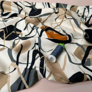Light & Lush - Rustic Doodles Viscose Twill Fabric