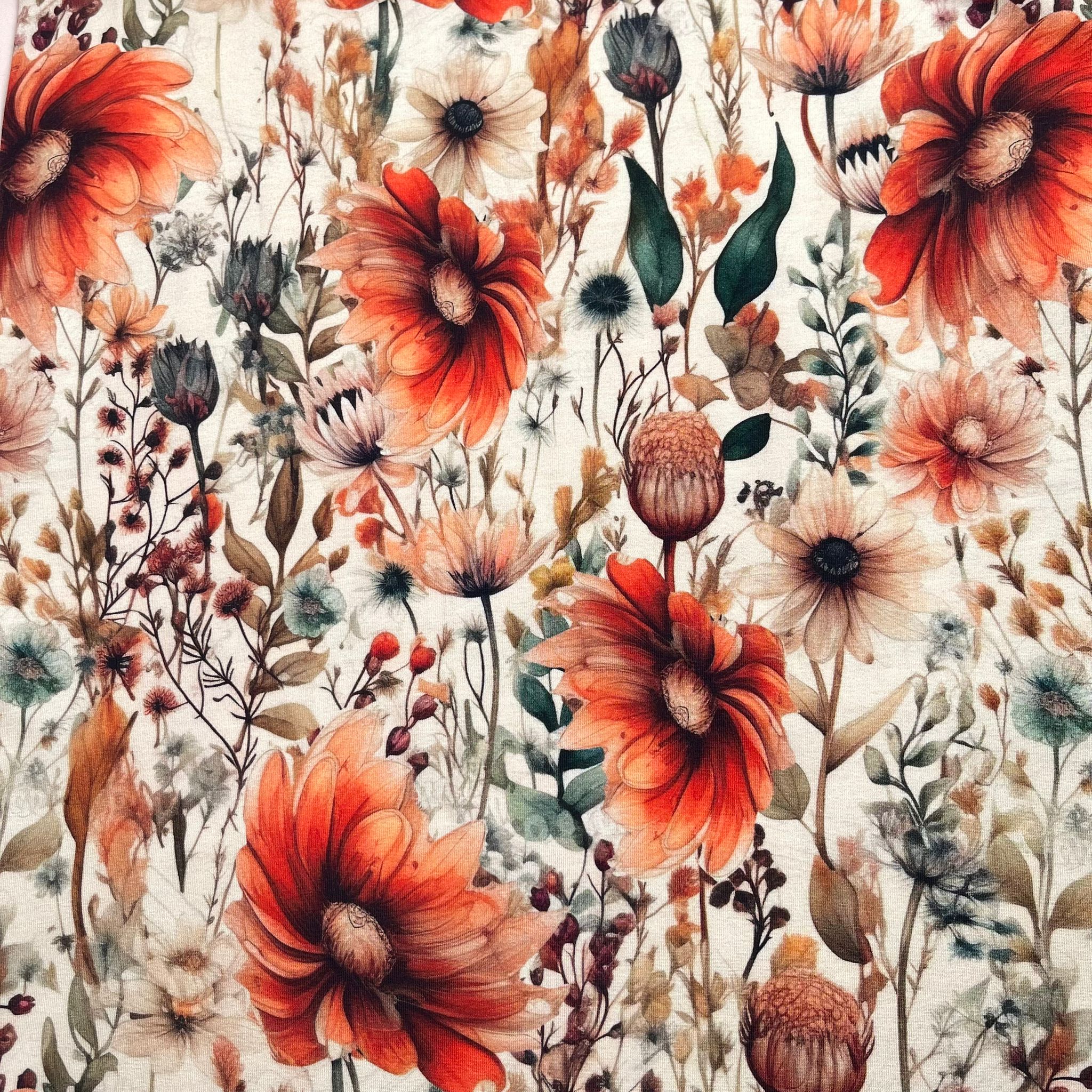 Danish Design - Autumn Florals Cotton Jersey Fabric