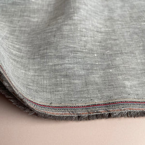 Silver Grey Yarn Dyed Pure Linen Fabric