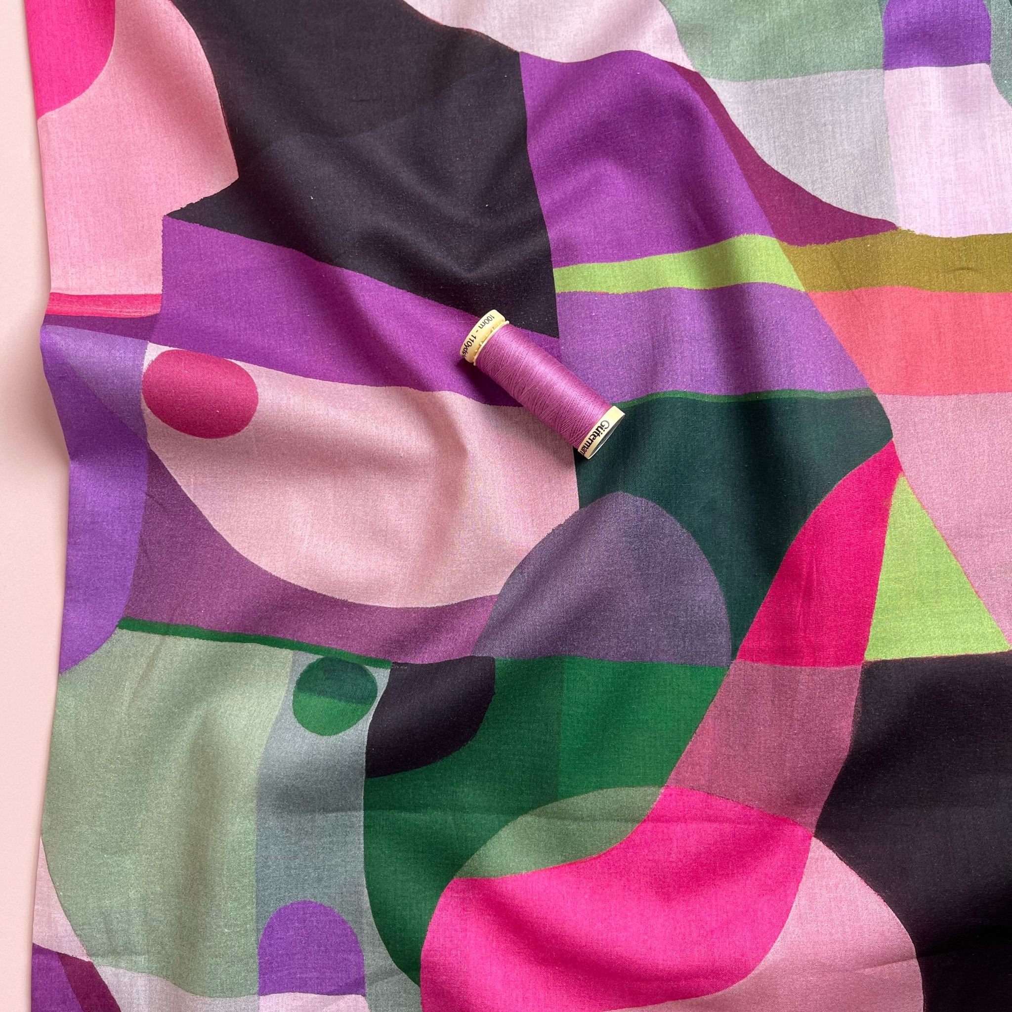 Nerida Hansen - Midnight Summer Swim Purple Cotton Voile Fabric