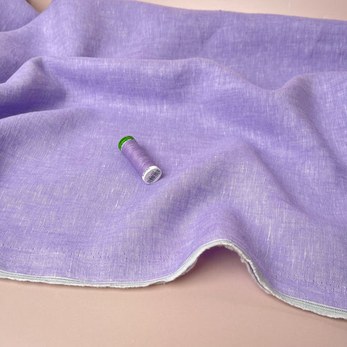 Yarn Dyed Pure Linen Fabric in Lilac
