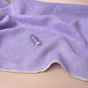 Yarn Dyed Pure Linen Fabric in Lilac