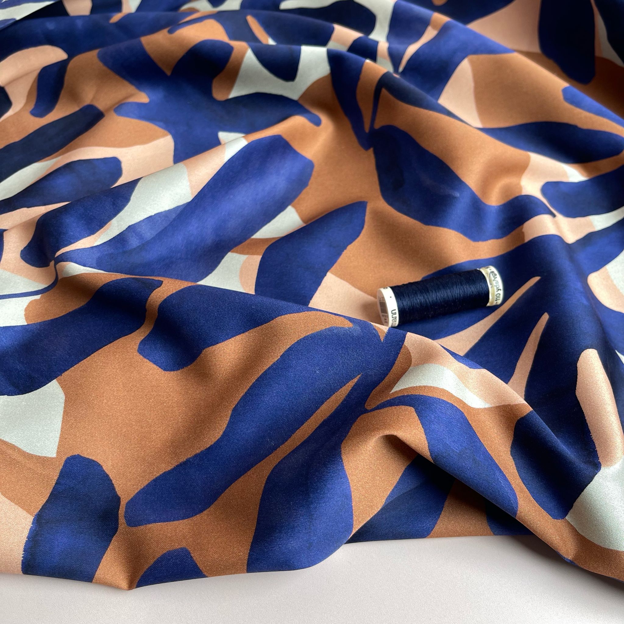 Bold Tropical Foliage Cotton Sateen Fabric