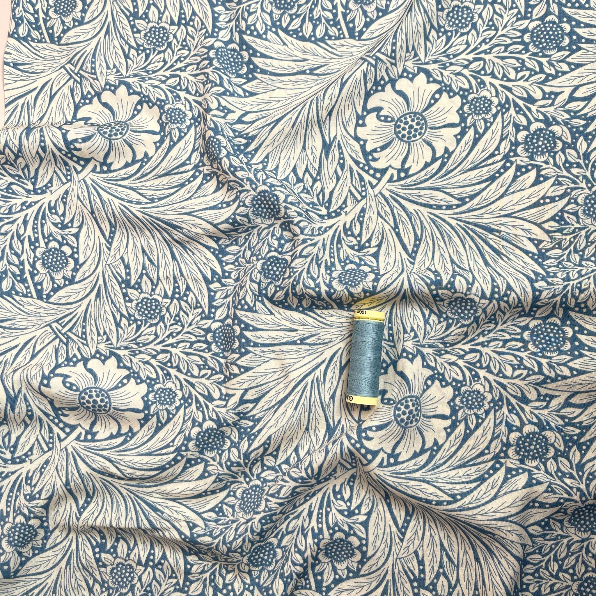 Victoria Dusty Blue Viscose Fabric