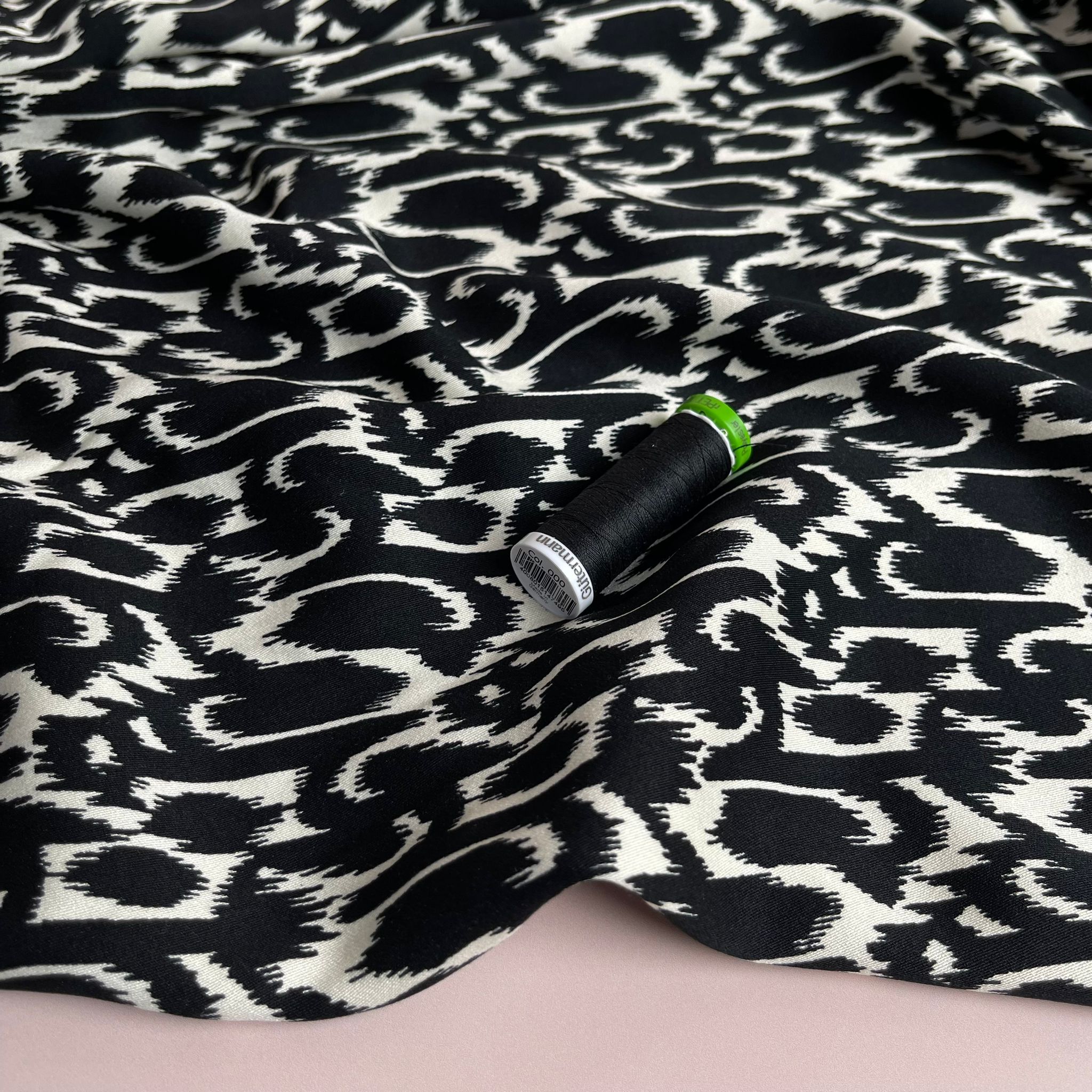 Abstract Monochrome Viscose Twill Sateen Fabric