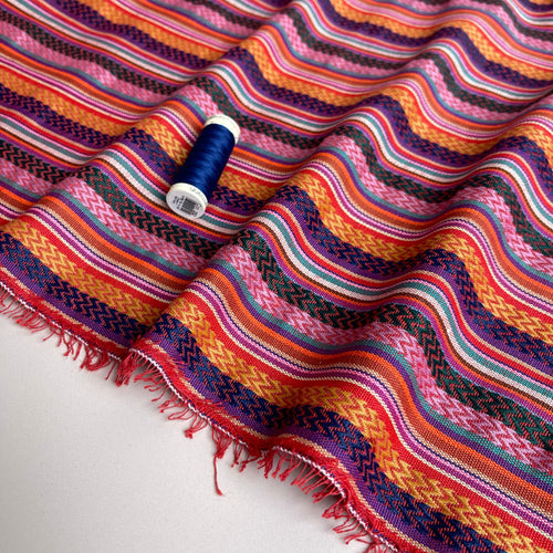 Yarn Dyed Tropical Sunrise Stripes Jacquard Fabric